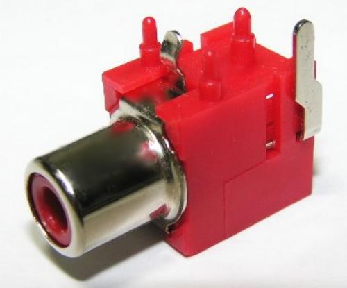 RCA Jack PCB Mount Right Angle Red